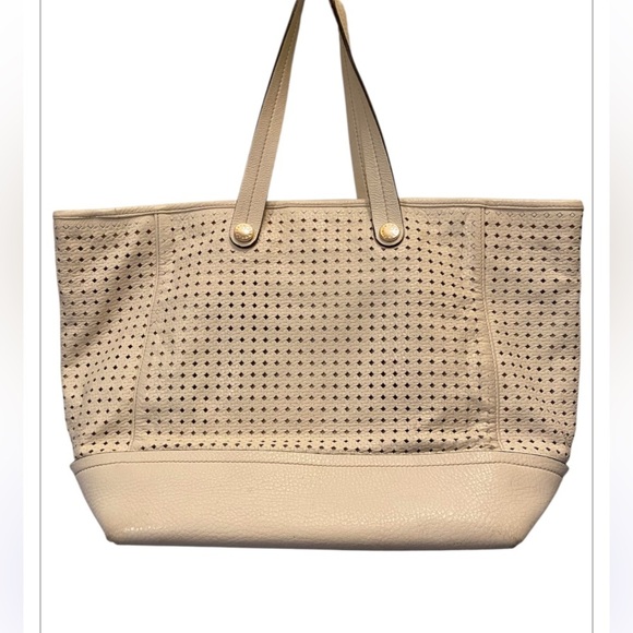 Furla Cream Perforated Tote Bag - Picture 7 of 16